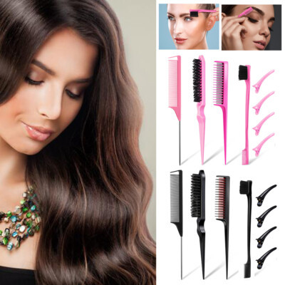 Hair Styling Comb Set Teasing Hair Brush Triple Teasing Comb Rat Tail ！ | eBay US