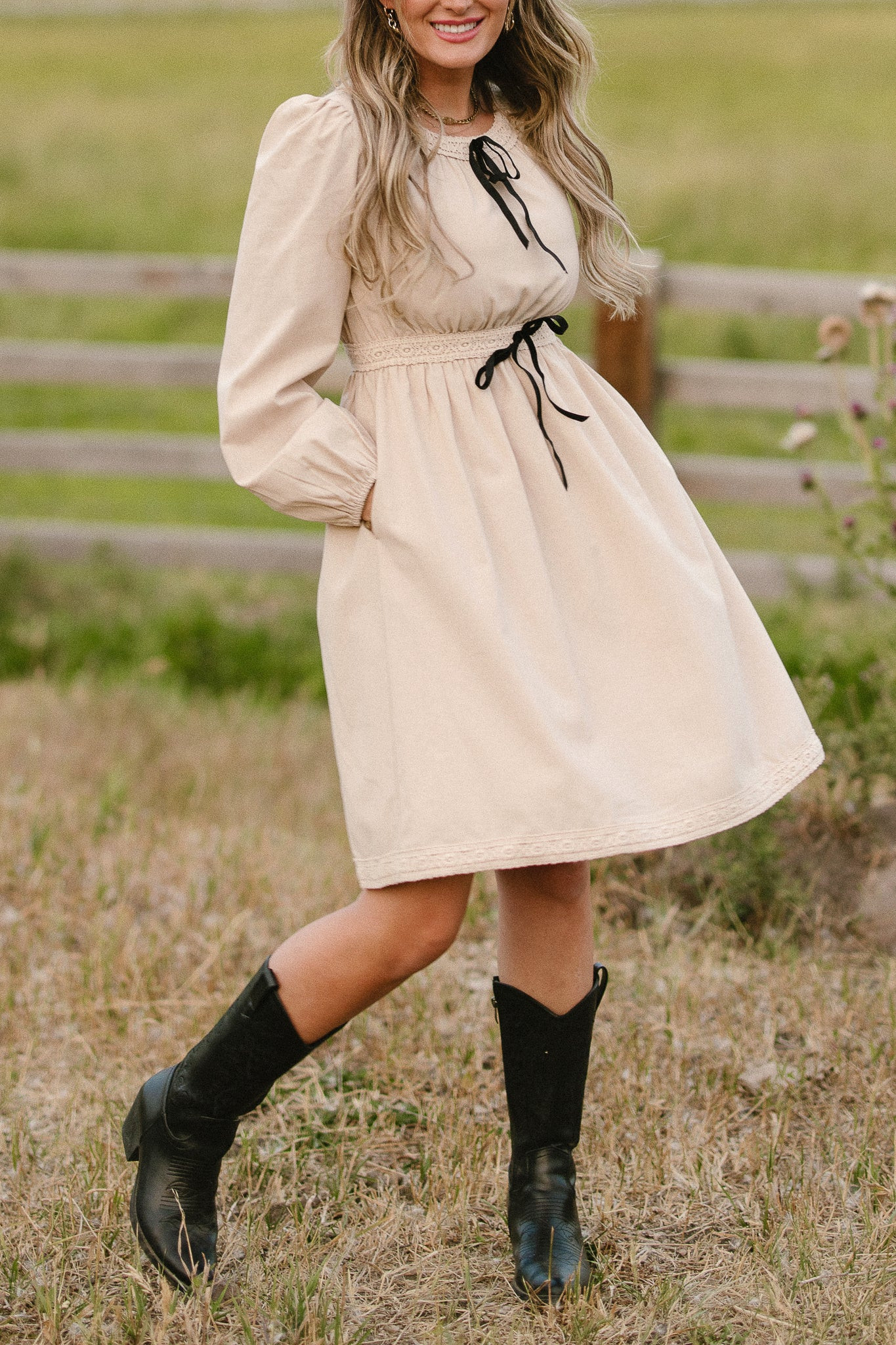 Fallon Dress in Oatmeal | Ivy City Co