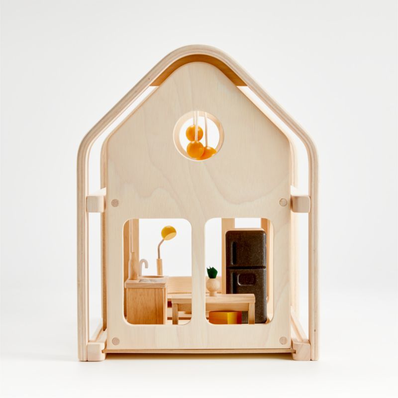 Plan Toys Modern Wooden Dollhouse Set + Reviews | Crate & Kids | Crate & Barrel
