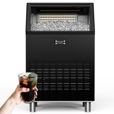 EUHOMY 200 Lbs./24H Ice Maker, Household & Commercial, Undercounter, 65 Lbs. Storage, Self-cleaning, for Kitchen/Party/Bar, Stainless Steel, Black | Target
