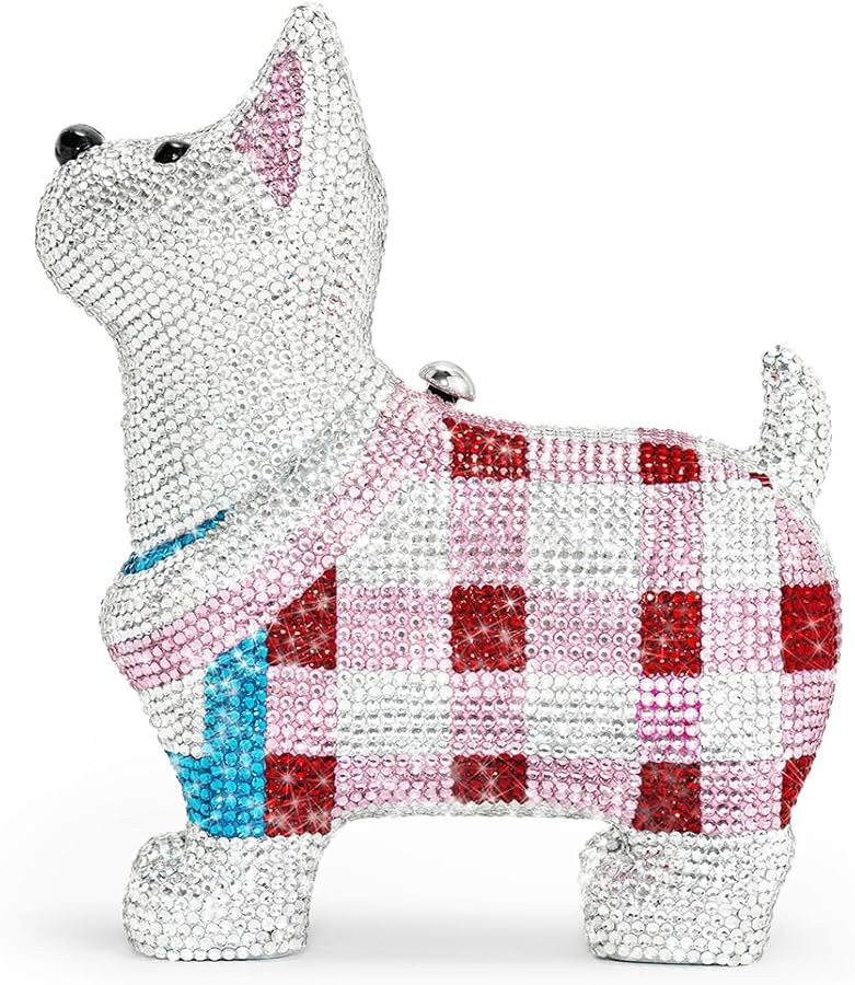 JW PEI Women's Eden Puppy Shape Faux Crystal Clutch Bag | Amazon (US)