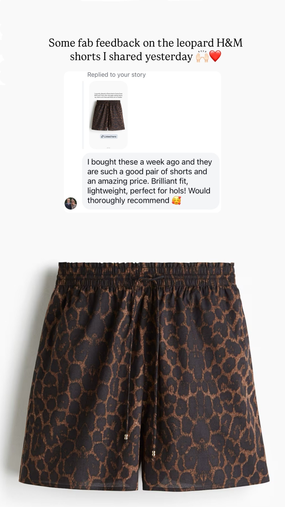 H&M leopard print shorts
