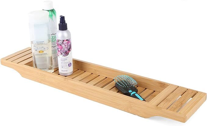Mind Reader Bathroom Shower Organizer for Shampoo, Soap, Razors, and Much More Bamboo Bathtub Tra... | Amazon (US)