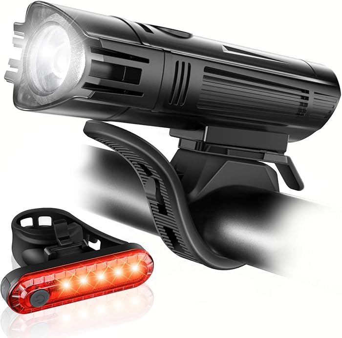 Ascher Ultra Bright USB Rechargeable Bike Light Set, Powerful Bicycle Front Headlight and Back Ta... | Amazon (US)