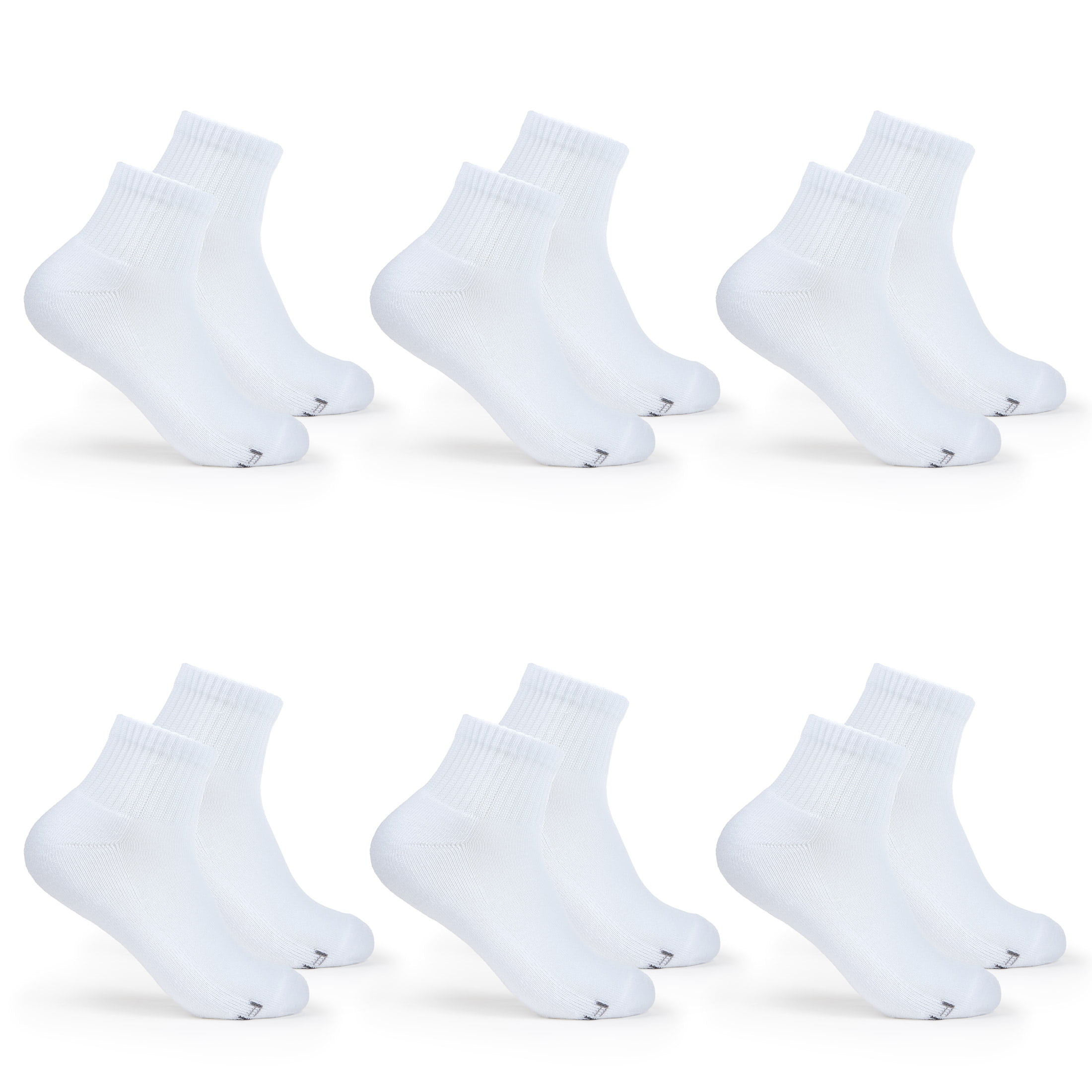 Fruit of the Loom All Day Comfort Ankle Socks for Women, White, Sizes 4-10 (6-Pack) | Walmart (US)
