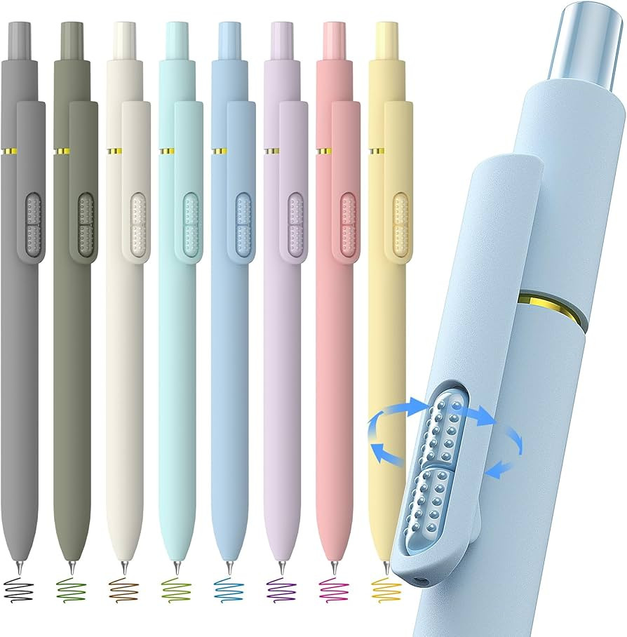 8 Pack Colorful Gel Ink Pens，Quick-Dry 0.7mm Fine Point Fidget Pens for Smooth Writing, Journal... | Amazon (US)