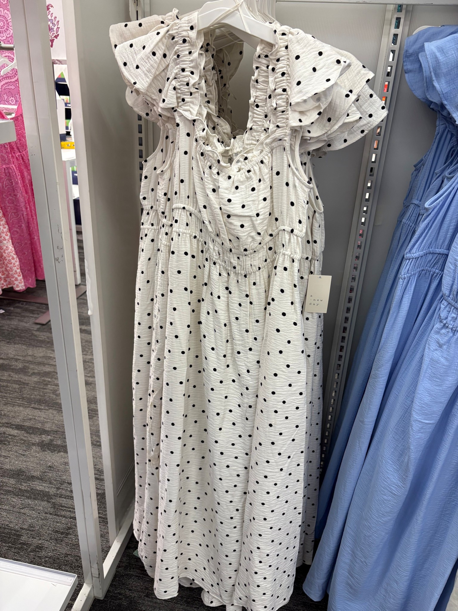 I love when polka dots make a comeback throughout the year. They are so fun for Spring/Summer. Found this cutie dress. Fits true to size (I wear an xs) and I’m 5’7; it reaches mid calf for me. Great with flats or some neutral colored heels 

#LTKTall #LTKSeasonal #LTKootd