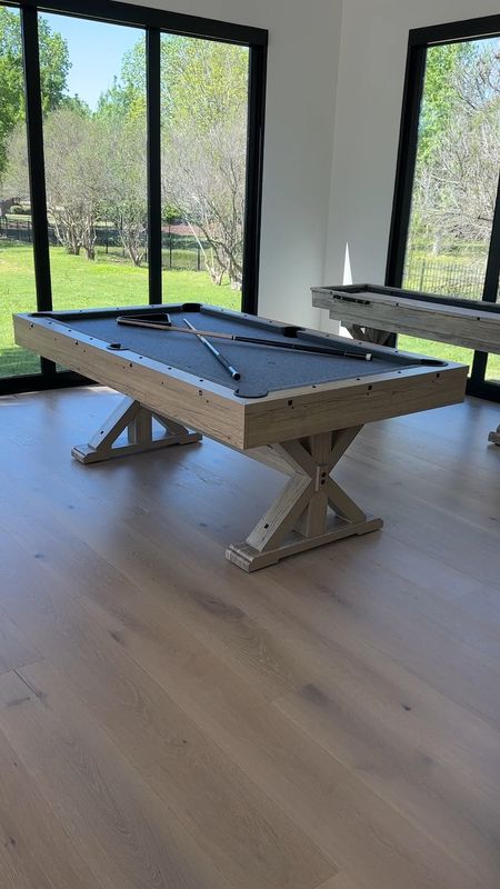 Beautiful pool table and 12’ shuffleboard for our game roomm

#LTKfamily #LTKhome #LTKVideo