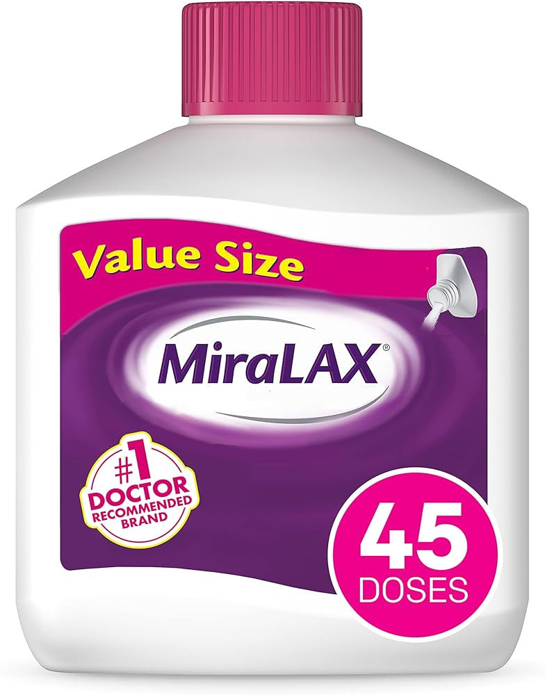 MiraLAX Gentle Constipation Relief Laxative Powder, Stool Softener with PEG 3350, Works Naturally... | Amazon (US)