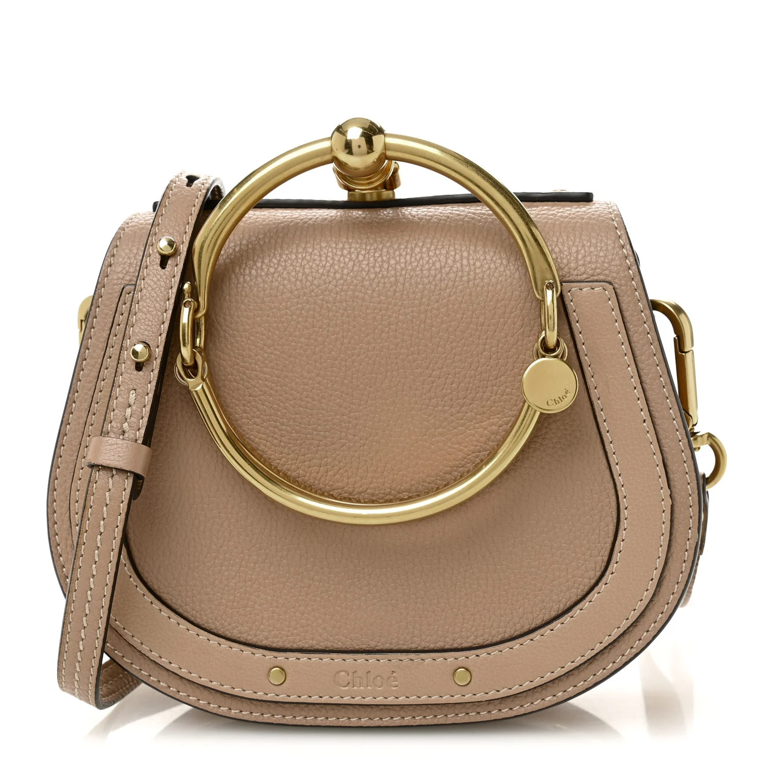 Calfskin Suede Small Nile Bracelet Bag Biscotti Beige | FASHIONPHILE (US)