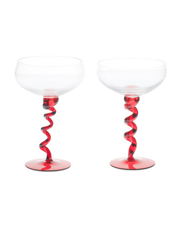 2pk Christmas Swirl Glasses | TJ Maxx
