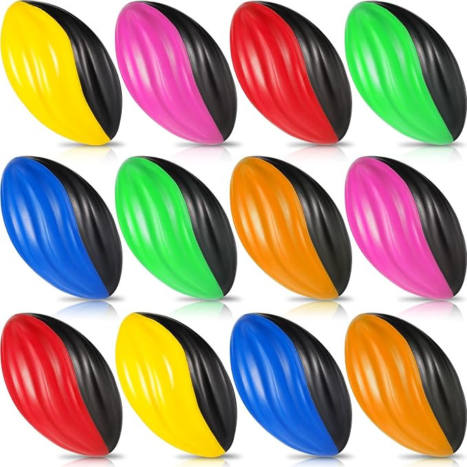 Jerify 12 Pcs Mini Footballs for Kids Spiral Foam Football Bulk 5 Inch Soft Small Waterproof Foam... | Amazon (US)