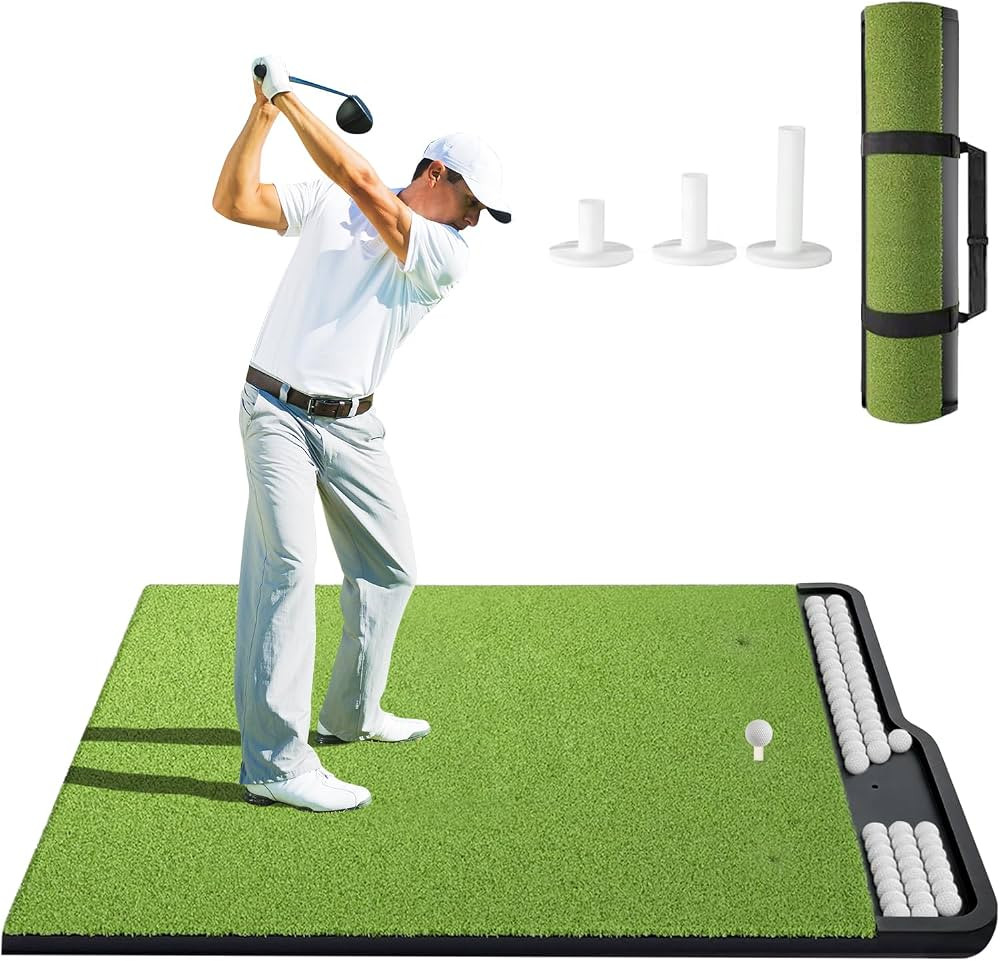 5x4ft Golf Hitting Mat, Professional Practice Turf for Indoor & Outdoor Use, Shock Absorption EVA... | Amazon (US)
