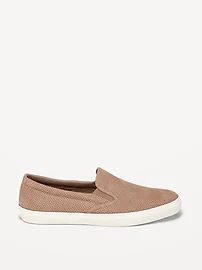 Perforated Faux-Suede Slip-On Sneakers for Women | Old Navy (US)