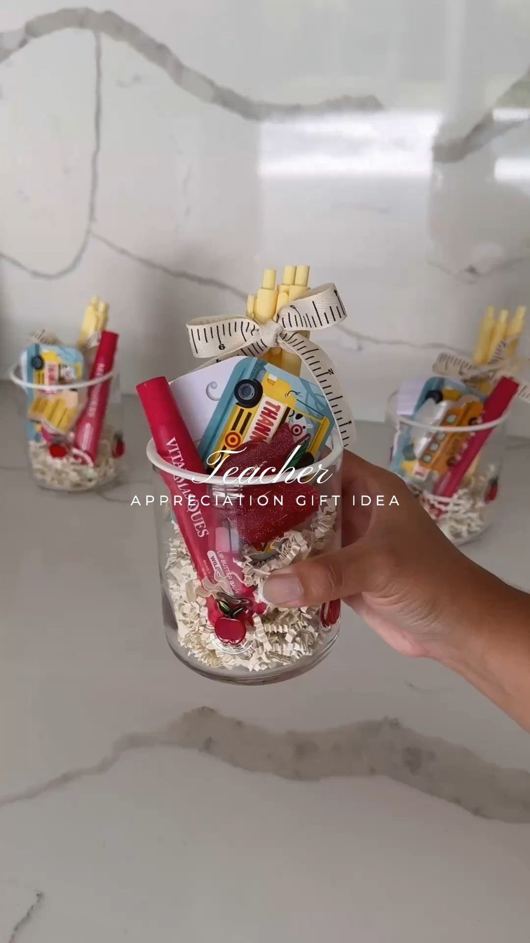 Teacher appreciation gift idea 🍎 
For the trendy teacher 🤍
I used the popular icon cups with apples on it, touchland sanitizer, target gift card, lip gloss, hair clip and pens ✏️ 

#teachergift #teachergiftidea #teacherappreciation #anthrocups #iconcups #iconglassware #teacher #anthropologie #amazon #target #endoftheyearteachergift

#LTKFindsUnder50 #LTKGiftGuide #LTKWatchNow