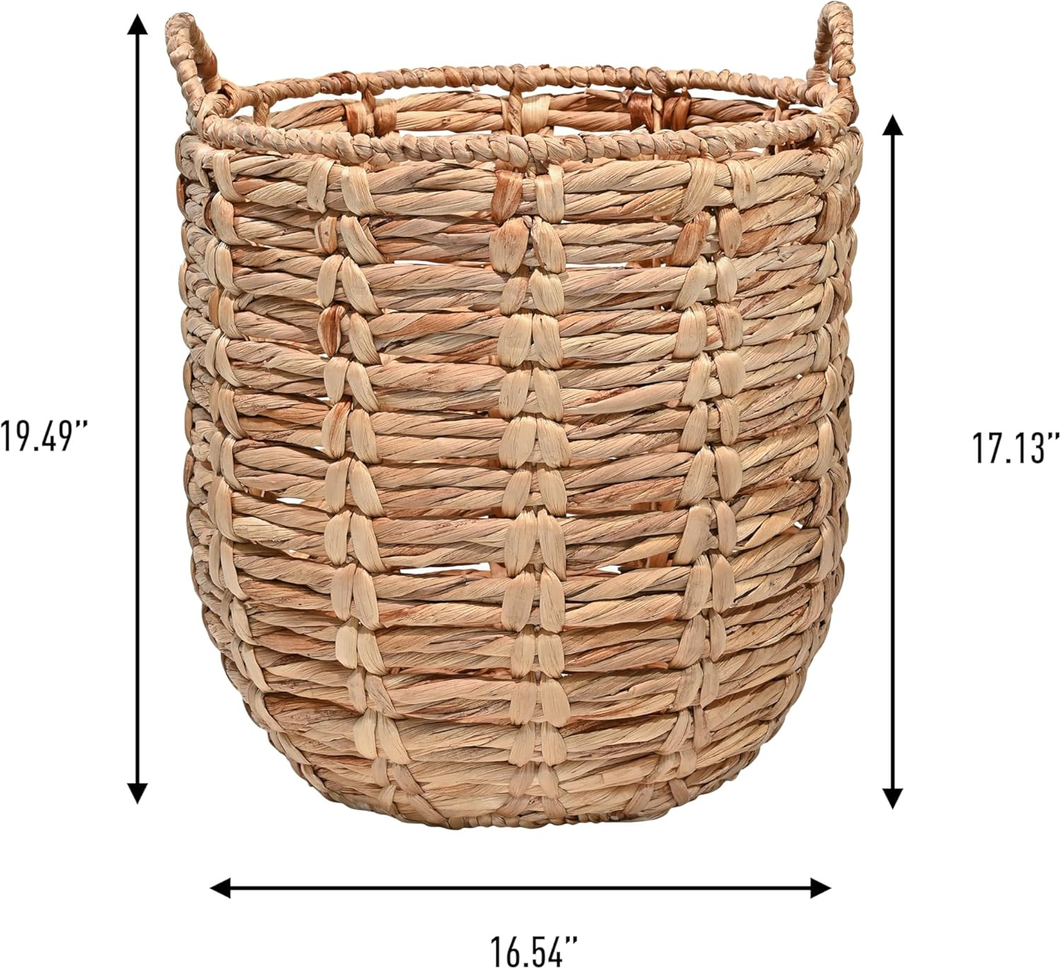 happimess BSK1003A Laurel Bohemian Hand-Woven Abaca Wicker Storage Basket with Handles, Seagrass ... | Amazon (US)
