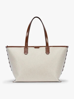 Colette 15" Canvas Laptop Tote- NATURAL BROWN | CALPAK