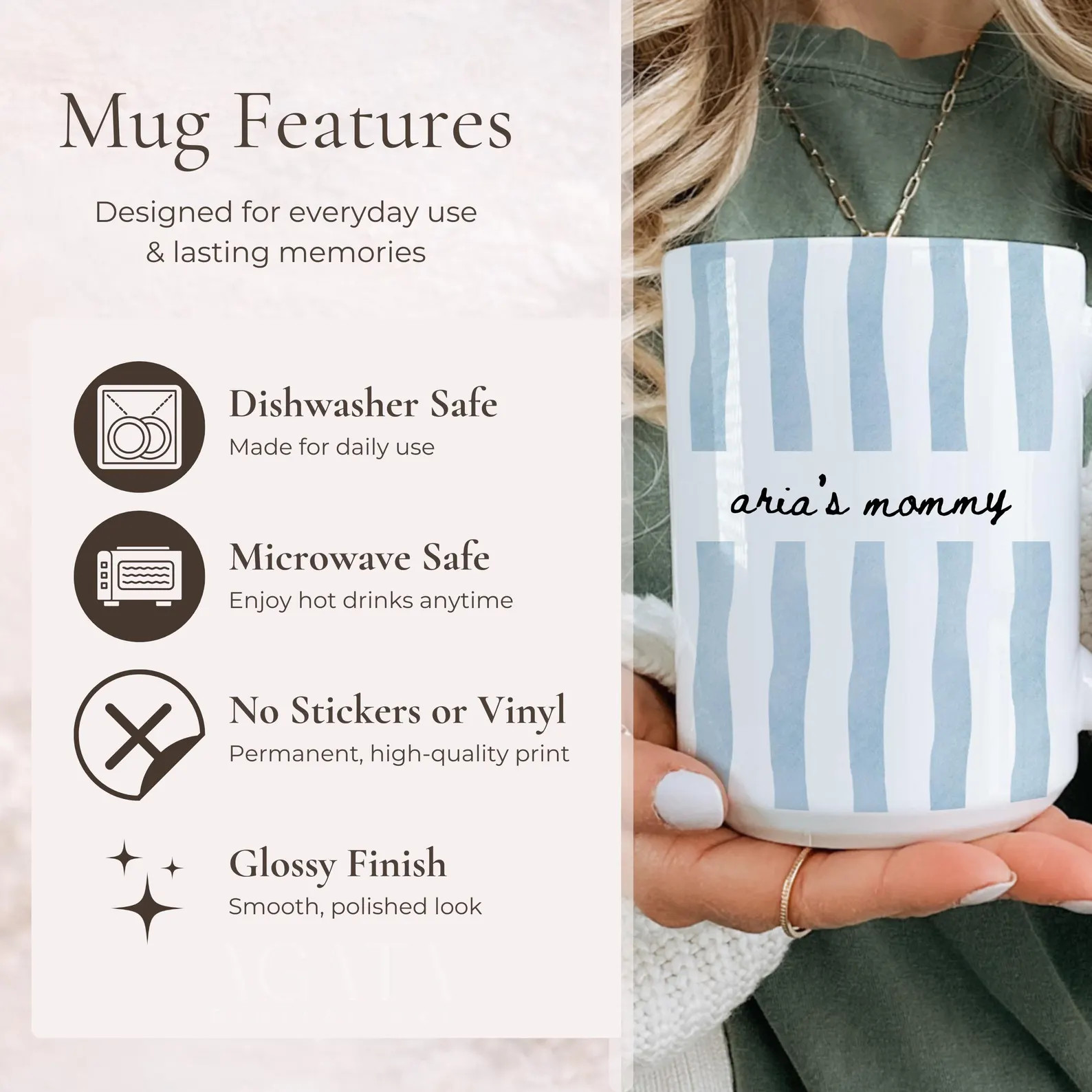 New Mom Mug: Custom Stripe Coffee Cup – First Time Mom Gift, New Parent Gift, Mother's Gift, Fu... | Etsy (US)