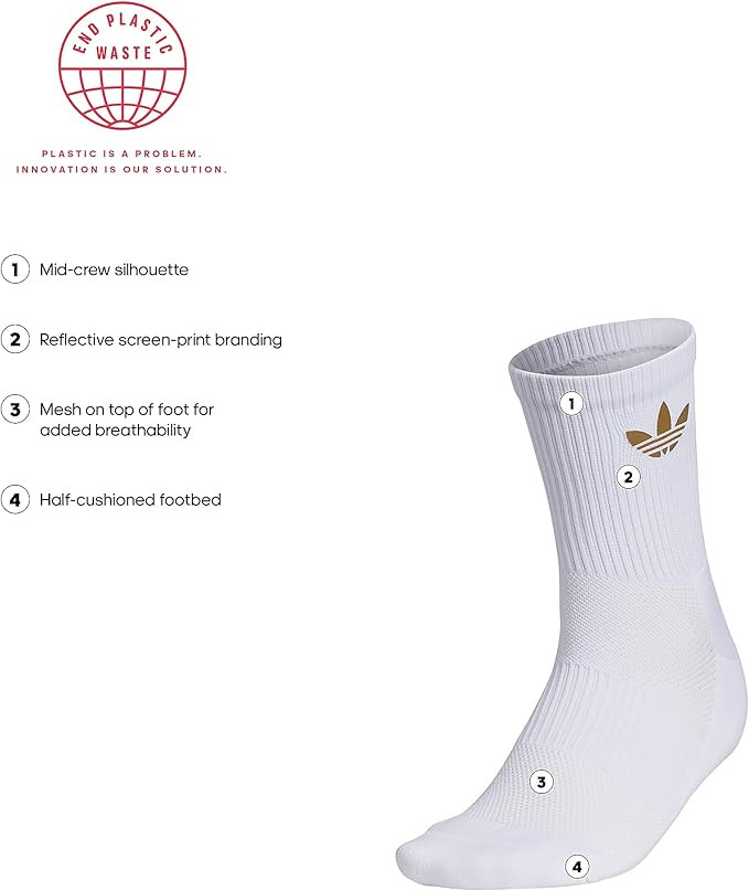 adidas Originals Women's Originals Color Reflective Single Mid-Crew | Amazon (US)