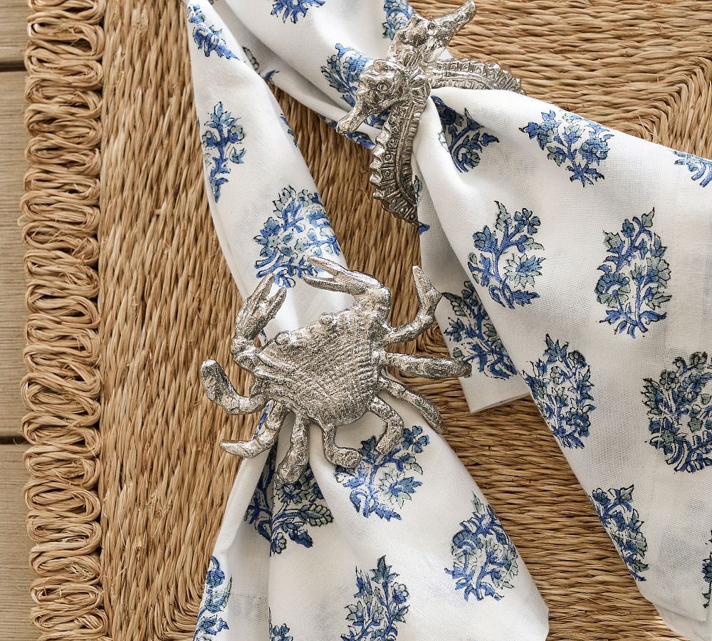 Figural Seahorse and Crab Napkin Rings - Set of 4 | Pottery Barn (US)