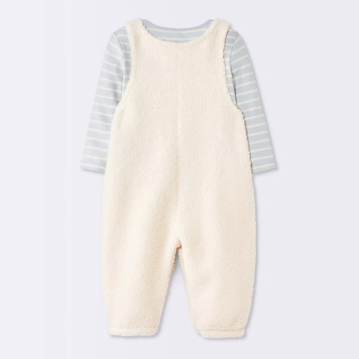 Baby Boys' 2pc Striped Long Sleeve T-Shirt and Boucle Overalls Set - Cloud Island™ Cream | Target