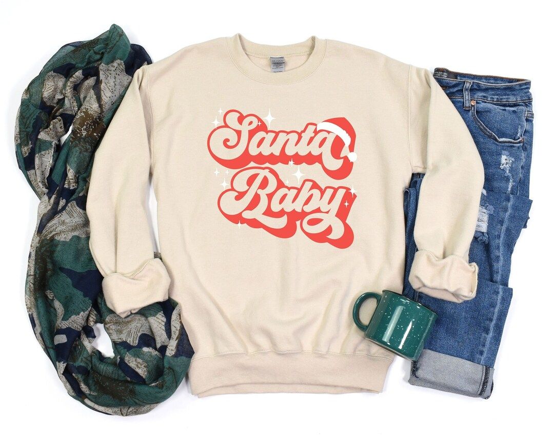 Santa Baby Sweatshirt Christmas Sweatshirt Christmas Outfit - Etsy | Etsy (US)