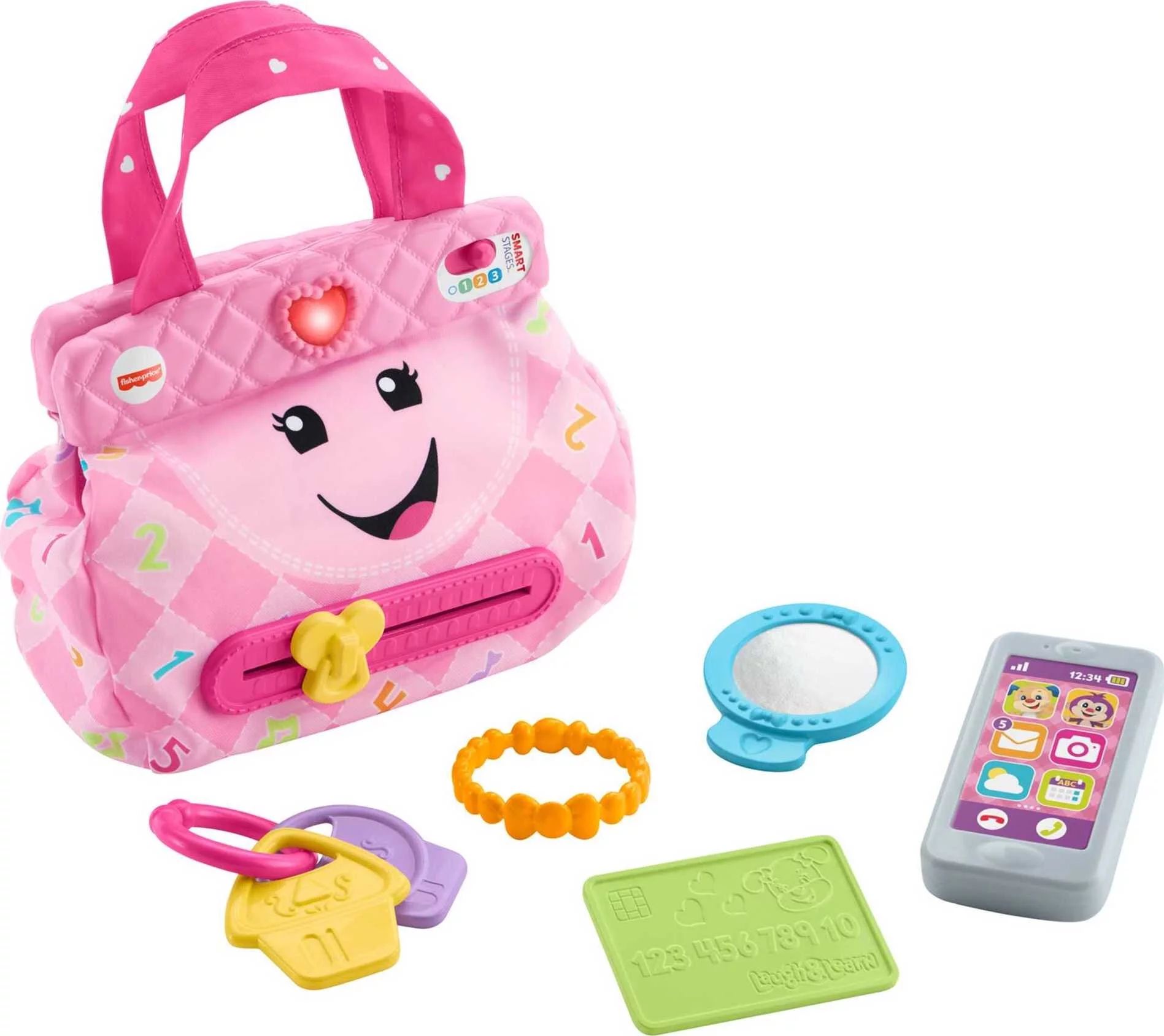 Fisher-Price Smart Purse Learning Toy with Lights & Music, Baby to Toddler Toy, Pretend Play, Pin... | Walmart (US)