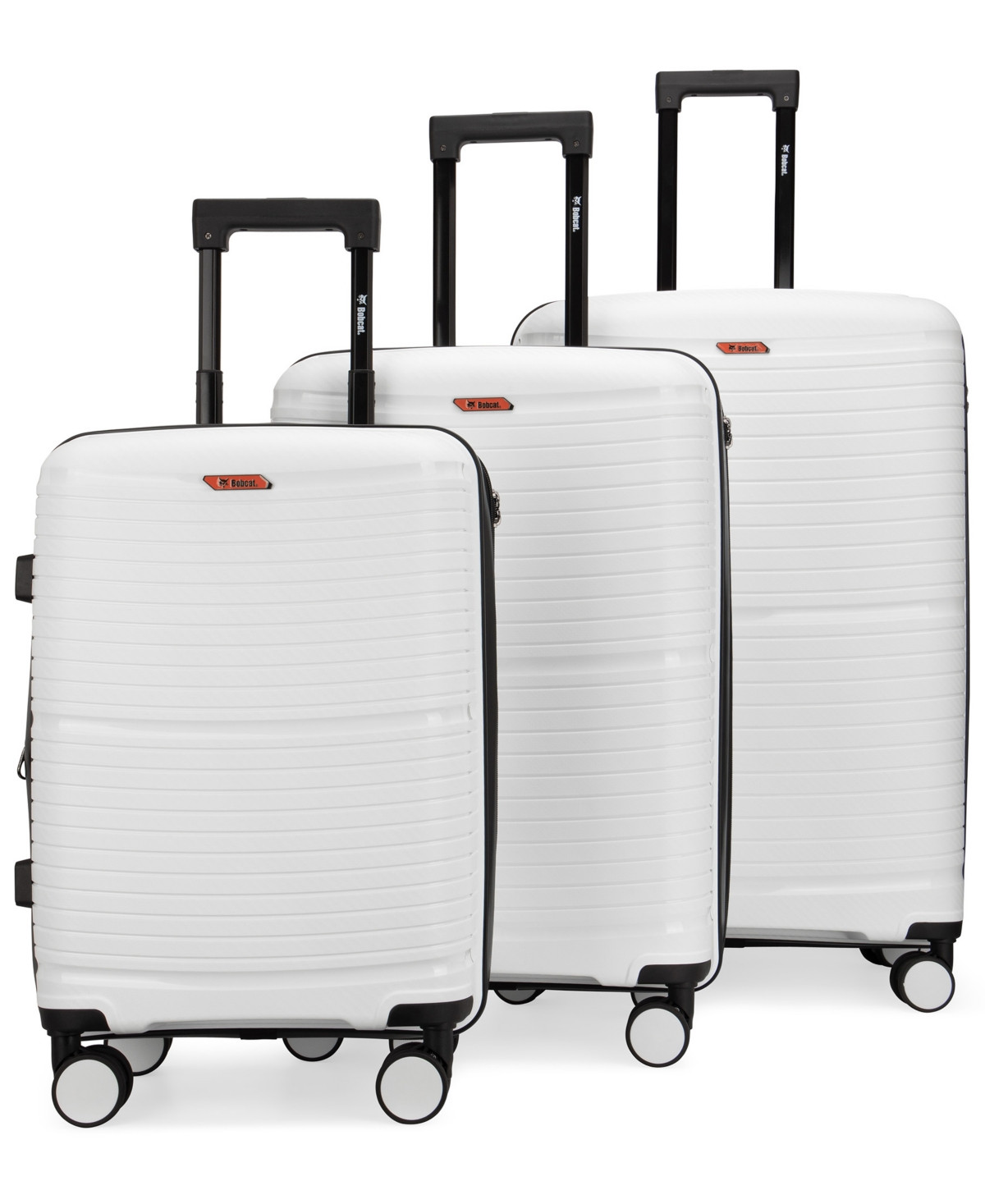 Bobcat Trencher 3-Pc. Expandable Hardside Spinner Luggage Set - White | Macy's