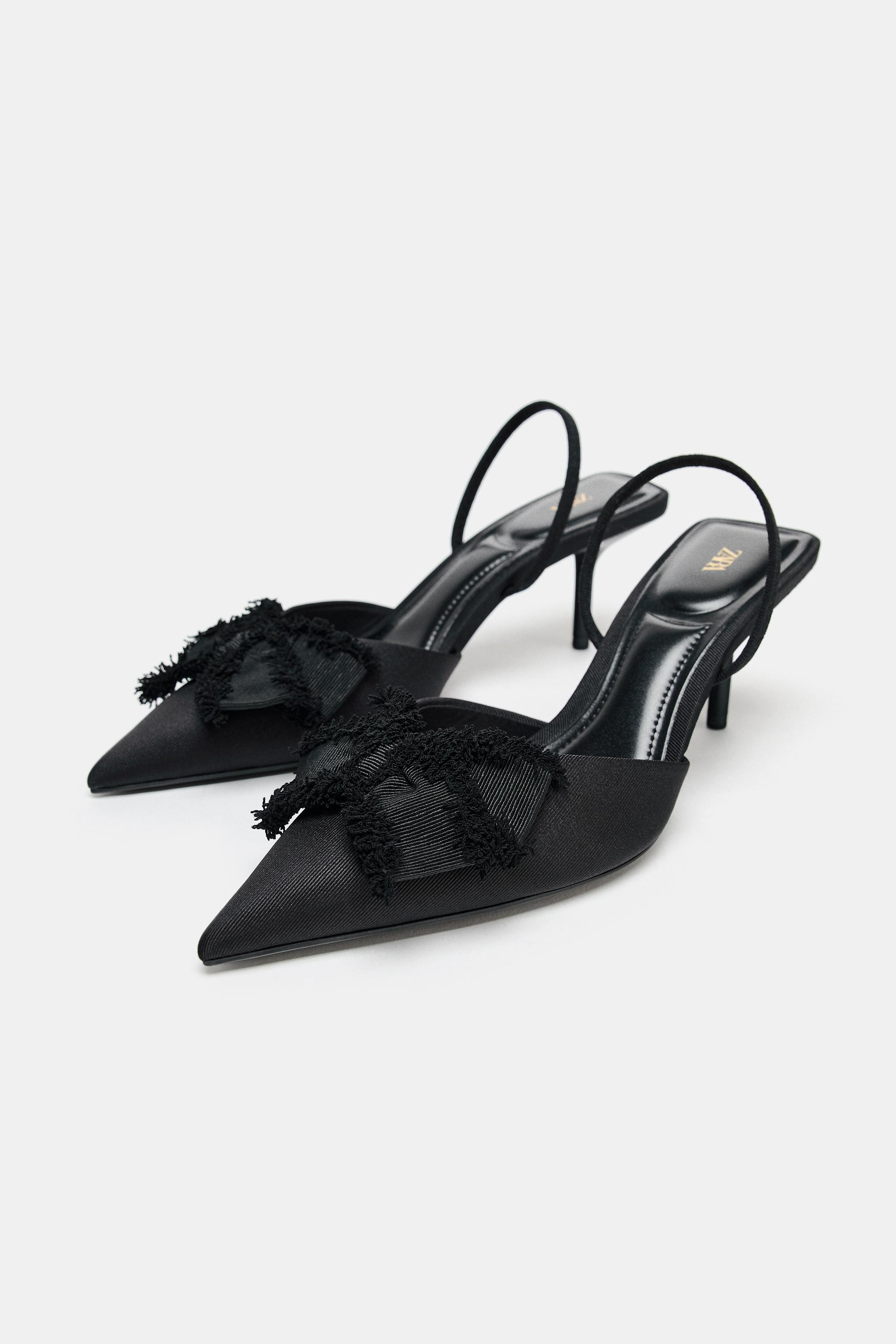 SLING BACK BOW HEELS | Zara US