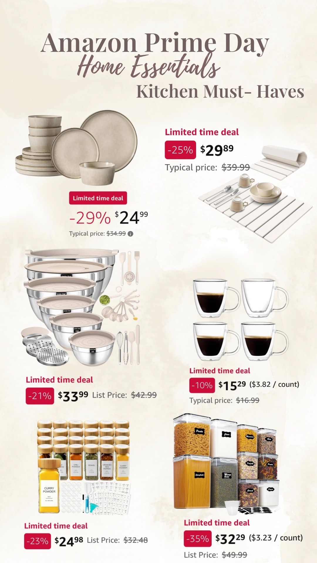 ✨ Amazon Prime Day 2025 Kitchen Deals You’ll Regret Missing! ✨ Upgrade your kitchen without breaking the bank — from aesthetic glass coffee cups and drawer organizers to space-saving must-haves that make your kitchen look luxe. These Prime Day kitchen finds are trending, functional, and so satisfying. Perfect for aesthetic lovers, renters, new homeowners, or anyone ready for a kitchen glow-up. 🏡☕ #AmazonKitchenFinds

🔖 #AmazonPrimeDay2025 #PrimeDayDeals #AmazonMustHaves #KitchenEssentials #KitchenOrganization #AestheticKitchen #AmazonHomeFinds #CoffeeBarAesthetic #AmazonDeals #KitchenGlowUp #BudgetFriendlyFinds #PrimeDayKitchenDeals #LTKhome #LTKdeal #AmazonPrimeFinds #AmazonFavorites #HomeUpgrades #OrganizedKitchen #NeutralKitchenVibes #SmallSpaceSolutions

Amazon Prime Day 2025, kitchen essentials, aesthetic kitchen finds, Prime Day kitchen deals, Amazon home organization, aesthetic coffee cups, budget-friendly kitchen upgrades, Amazon home must haves, kitchen organization Prime Day, Amazon best sellers kitchen

#LTKSaleAlert #LTKHome #LTKFindsUnder50