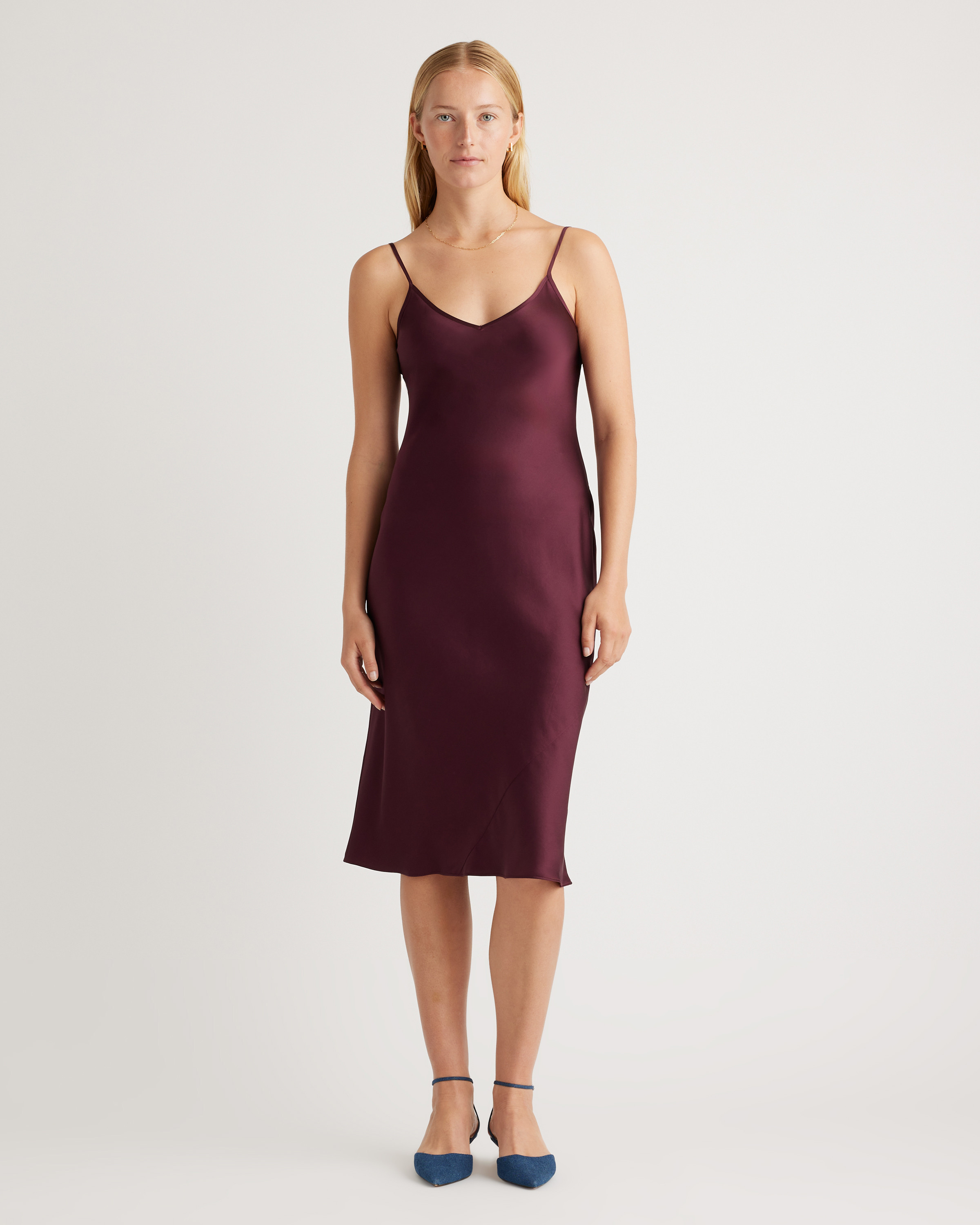 Quince | Women's Slip Dress in Wine Tasting Red, Size Medium, Silk | Quince