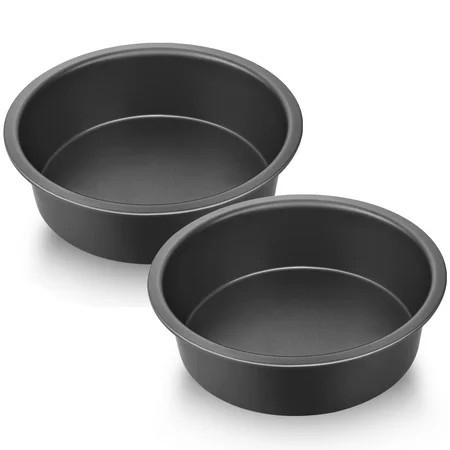 HONGBAKE 8 Inch Round Cake Pans for Baking, Nonstick Baking Pans, 2 Pieces Circle Cake Mold with Wider Grips, Huty Duty, Dishwasher Safe - Grey | Walmart (US)