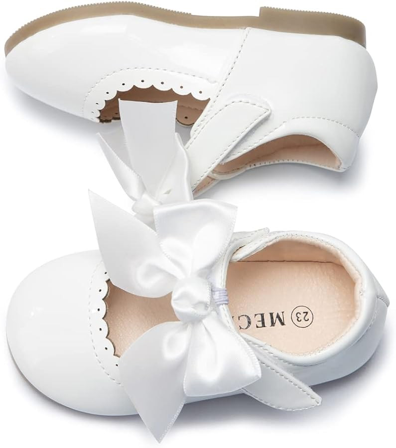 Mary Jane Little Girls Dress Shoes Toddler Baby Ballet Flats Flower Girls Wedding Party Bow Princ... | Amazon (US)