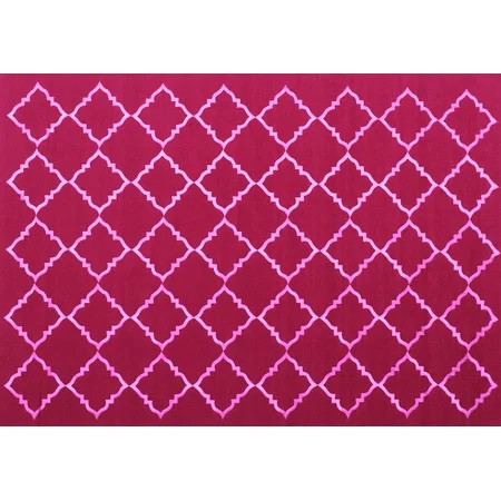 Ahgly Company Indoor Rectangle Trellis Pink Modern Area Rugs 7 x 9 | Walmart (US)