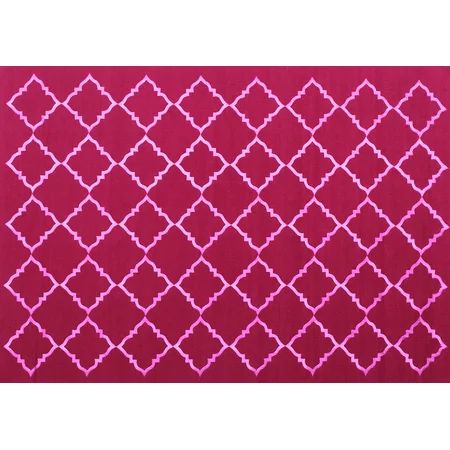Ahgly Company Indoor Rectangle Trellis Pink Modern Area Rugs 7 x 9 | Walmart (US)
