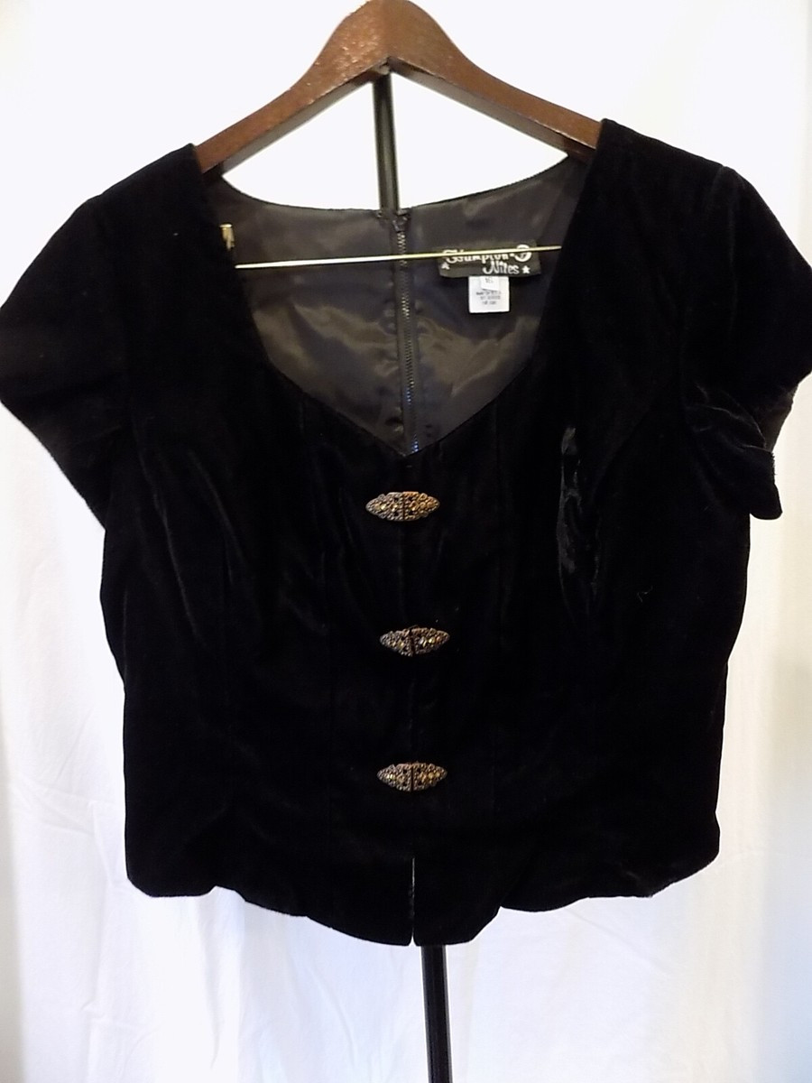 HAMPTON NIGHTS Black Velour Romantic Renaissance Top Sz 16 USA (20) | eBay US