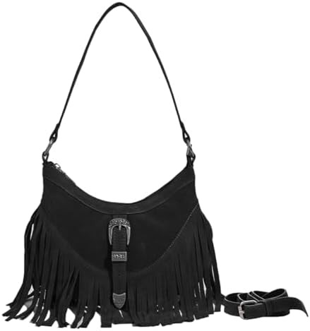 Small Western Fringe Underarm Purse Mini Hipppie Shoulder Bag with Tassel for Women | Amazon (US)