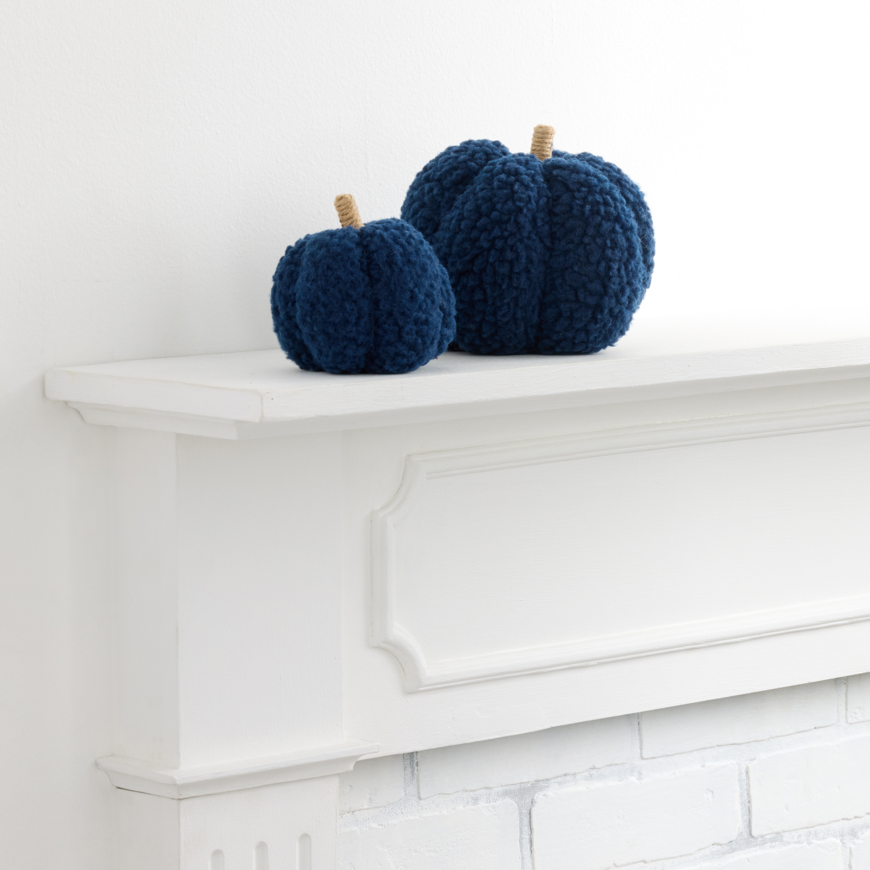 Dark Blue Boucle Pumpkin Decor | World Market