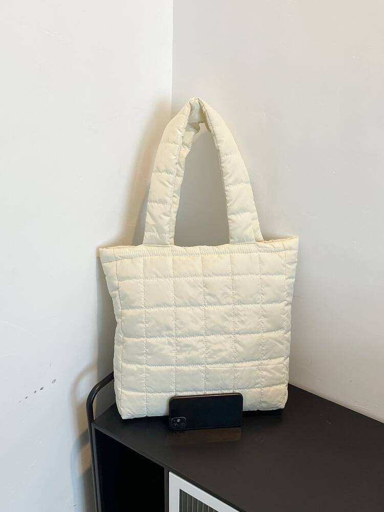 Quilted Shoulder Tote Bag | SHEIN