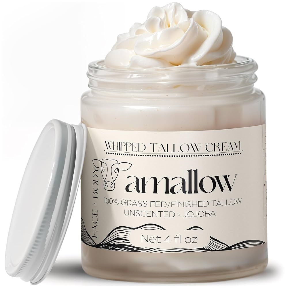 Amallow 100% Grass Fed Beef Tallow for Skin Care - Face + Body - Whipped Moisturizer for Sensitiv... | Amazon (US)
