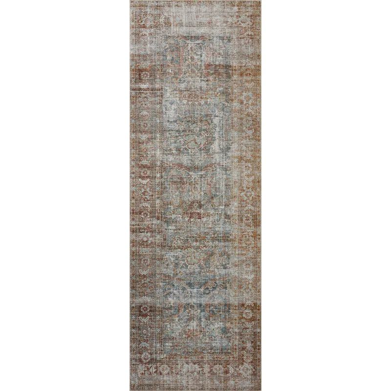 Jules Oriental Lagoon/Brick Area Rug | Wayfair North America