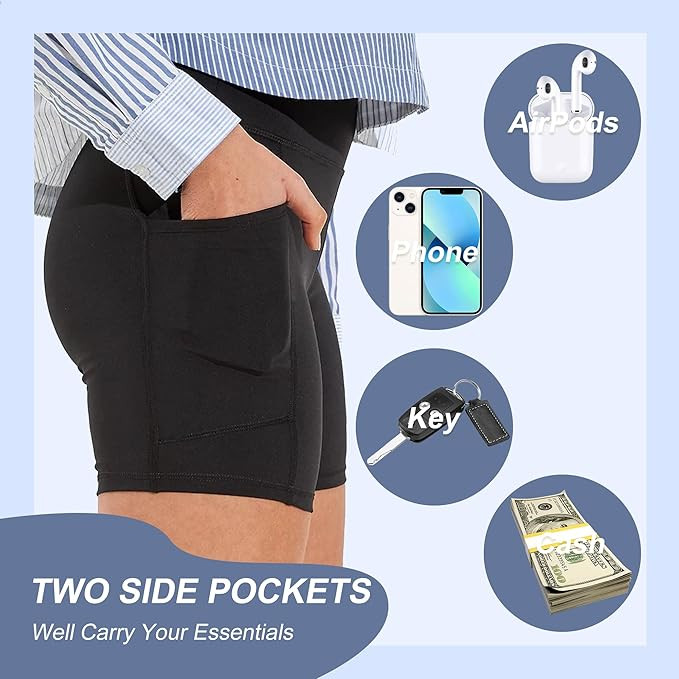 CAMPSNAIL Biker Shorts Women with Pockets - 3"/5"/8" High Waisted Workout Spandex Tummy Control G... | Amazon (US)