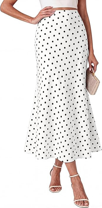 BTFBM Midi Skirts for Women 2026 Summer Spring Lightweight A Line High Waisted Wedding Guest Part... | Amazon (US)