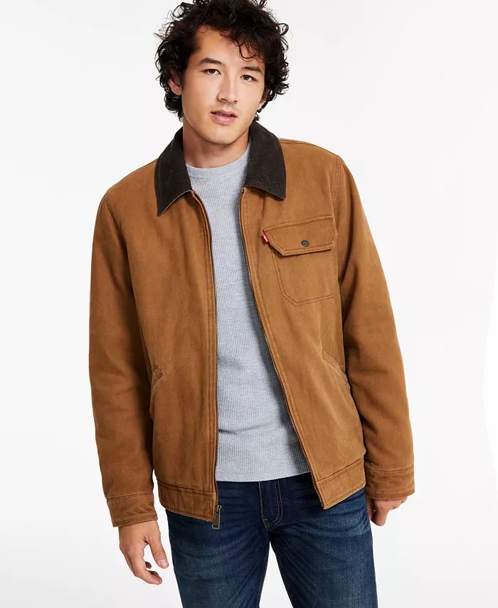 Levi's Levi’s® Men's Cotton Canvas Zip-Front Utility Jacket - Macy's | Macy's