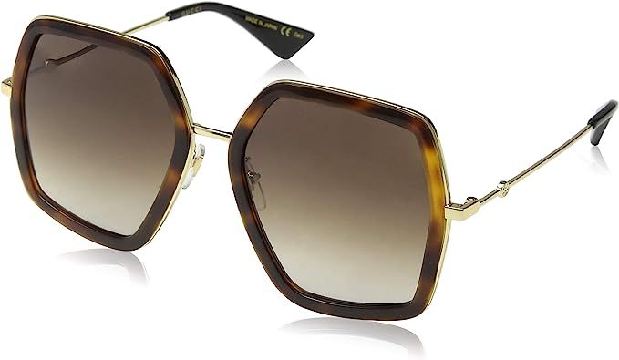 Gucci GG 0106 S- 002 002 HAVANA / BROWN / GOLD Sunglasses | Amazon (US)