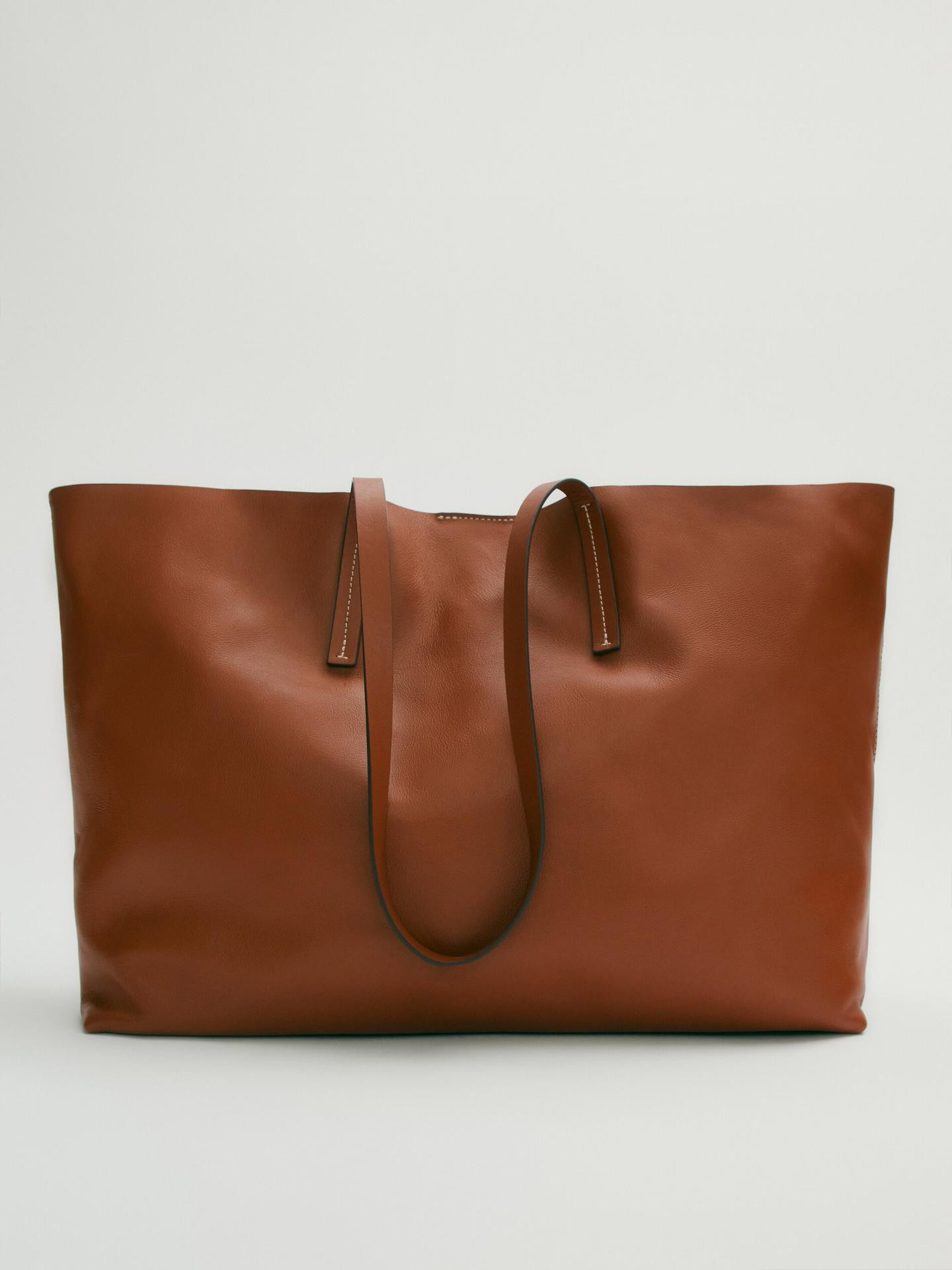 Nappa leather tote bag | Massimo Dutti US