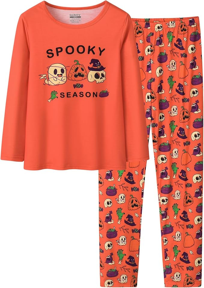 CYCHELRY Tie Dye Mermaid Sloth Christmas Halloween Pajamas for Girls Long Sleeve and Pants Nighty... | Amazon (US)