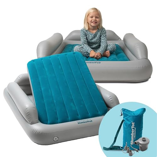 SlumberPod SlumberTot Inflatable Toddler Travel Bed - Portable Kids Air Mattress with Safety Bumpers - Perfectly Sized Ideal for Travel or Home Use - Includes Electric Pump | Amazon (US)