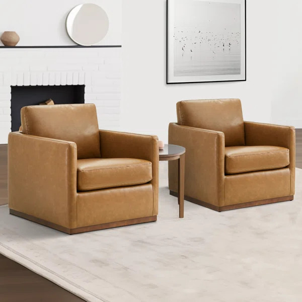 Benten Upholstered Swivel Armchair (Set of 2) | Wayfair North America