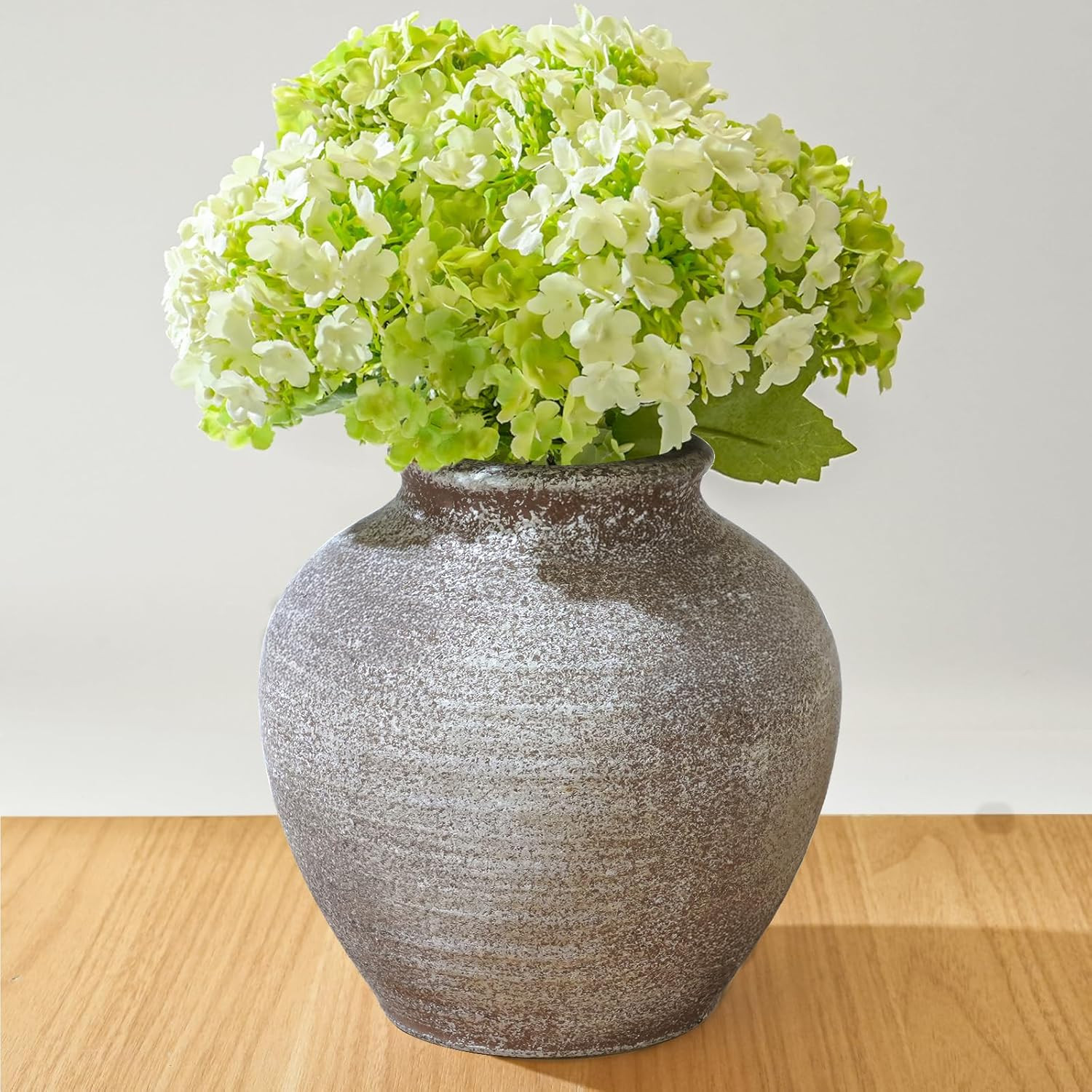 Ceramic Flower Vase Home Decor, 6.2 inch Farmhouse Rustic Vintage Decorative Vases, Pottery Terra... | Amazon (US)